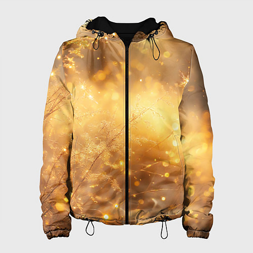 Женская куртка Золотые лучи солнца на рассвете / 3D-Черный – фото 1