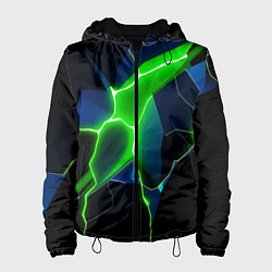 Куртка с капюшоном женская Neon green glow, цвет: 3D-черный