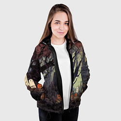 Куртка с капюшоном женская Призрачный лес, цвет: 3D-черный — фото 2