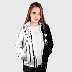 Куртка с капюшоном женская Tottenham Hotspur белые краски, цвет: 3D-белый — фото 2