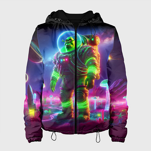 Женская куртка Космонавт Шрук в неоновом скафандре на загадочной / 3D-Черный – фото 1