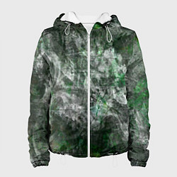 Куртка с капюшоном женская Абстракция - acid boom, цвет: 3D-белый