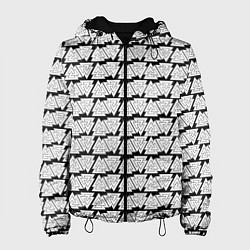 Куртка с капюшоном женская Символы валькнут как защитная кольчуга, цвет: 3D-черный