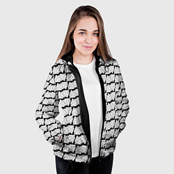 Куртка с капюшоном женская Символы валькнут как защитная кольчуга, цвет: 3D-черный — фото 2