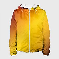 Куртка с капюшоном женская Color yellow red gradient, цвет: 3D-белый