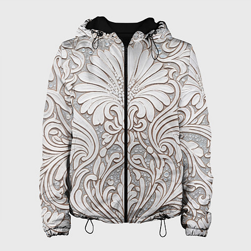 Женская куртка Вензельные цветы / 3D-Черный – фото 1