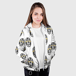 Куртка с капюшоном женская Juventus Pattern, цвет: 3D-белый — фото 2
