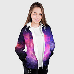 Куртка с капюшоном женская Космос, цвет: 3D-белый — фото 2
