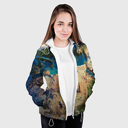 Куртка с капюшоном женская Земля, цвет: 3D-белый — фото 2