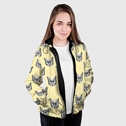 Куртка с капюшоном женская Котик, цвет: 3D-черный — фото 2