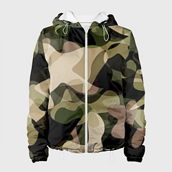 Куртка с капюшоном женская Камуфляж, цвет: 3D-белый