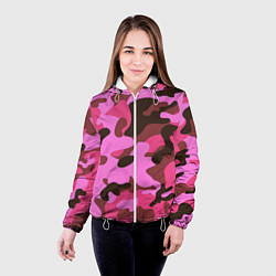 Куртка с капюшоном женская Камуфляж: розовый/коричневый, цвет: 3D-белый — фото 2
