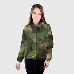 Куртка с капюшоном женская Полигональный камуфляж, цвет: 3D-черный — фото 2