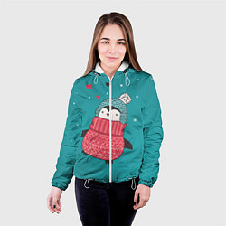 Куртка с капюшоном женская Пингвинчик, цвет: 3D-белый — фото 2