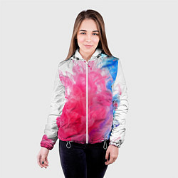 Куртка с капюшоном женская Взрыв красок, цвет: 3D-белый — фото 2