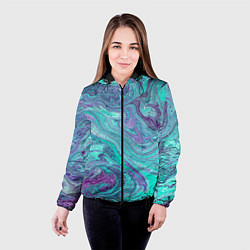 Куртка с капюшоном женская Смесь красок, цвет: 3D-черный — фото 2