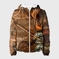 Куртка с капюшоном женская Рыбацкий стол, цвет: 3D-белый