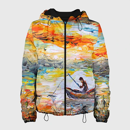 Женская куртка Рыбак на лодке / 3D-Черный – фото 1