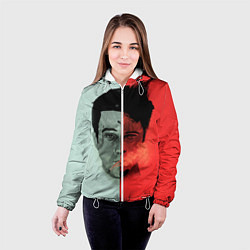 Куртка с капюшоном женская Norton: White & Red, цвет: 3D-белый — фото 2