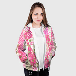 Куртка с капюшоном женская Узор на ткани, цвет: 3D-белый — фото 2