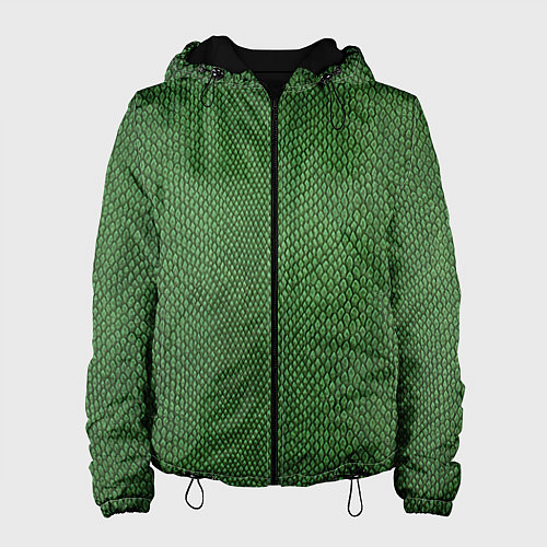 Женская куртка Змеиная зеленая кожа / 3D-Черный – фото 1