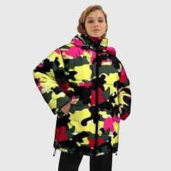 Куртка зимняя женская Камуфляж: контраст цветов, цвет: 3D-черный — фото 2