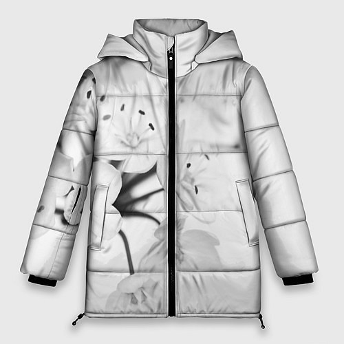 Женская зимняя куртка Белая сакура / 3D-Светло-серый – фото 1