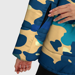 Куртка зимняя женская Камуфляж: голубой/желтый, цвет: 3D-черный — фото 2
