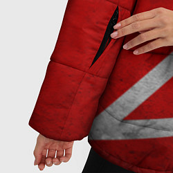 Куртка зимняя женская Флаг СССР: Серп и Молот, цвет: 3D-черный — фото 2