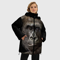 Куртка зимняя женская Глаза гориллы, цвет: 3D-светло-серый — фото 2