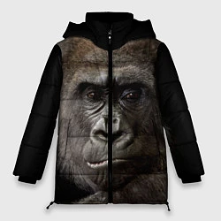 Куртка зимняя женская Глаза гориллы, цвет: 3D-красный