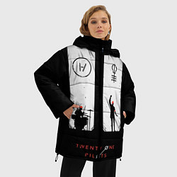 Куртка зимняя женская Twenty One Pilots: Lines, цвет: 3D-черный — фото 2