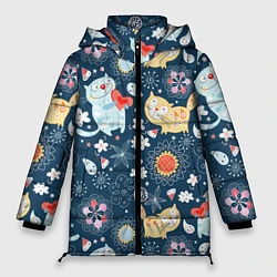 Куртка зимняя женская Котята, цвет: 3D-черный