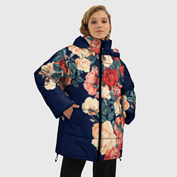 Куртка зимняя женская Fashion flowers, цвет: 3D-черный — фото 2