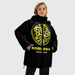 Куртка зимняя женская Borussia Dortmund, цвет: 3D-светло-серый — фото 2