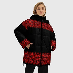 Куртка зимняя женская Славянский орнамент (на чёрном), цвет: 3D-черный — фото 2
