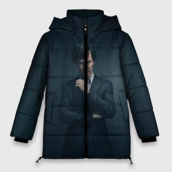 Куртка зимняя женская Шерлок в костюме, цвет: 3D-черный