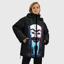 Куртка зимняя женская Mr Robot: Anonymous, цвет: 3D-светло-серый — фото 2
