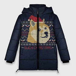 Куртка зимняя женская Doge Such Christmas, цвет: 3D-красный