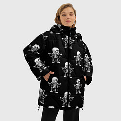 Куртка зимняя женская Undertale Sans (узор), цвет: 3D-светло-серый — фото 2