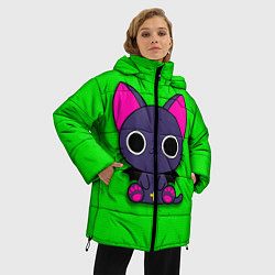 Куртка зимняя женская Аниме киса, цвет: 3D-черный — фото 2