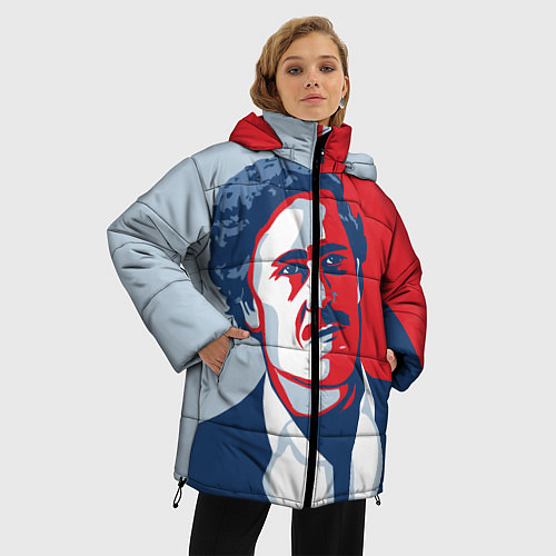 Женская зимняя куртка Пабло Эскобар / 3D-Красный – фото 3