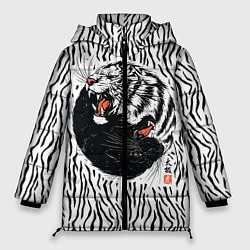 Куртка зимняя женская Yin Yang Tigers, цвет: 3D-черный