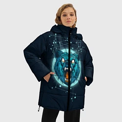 Куртка зимняя женская Космический медведь, цвет: 3D-красный — фото 2