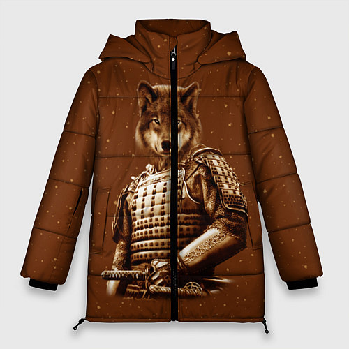 Женская зимняя куртка Волк самурай / 3D-Светло-серый – фото 1