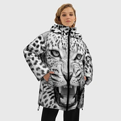 Куртка зимняя женская Белый леопард, цвет: 3D-черный — фото 2