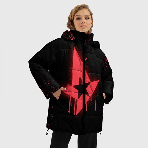 Женская зимняя куртка Astralis: Black collection / 3D-Красный – фото 3