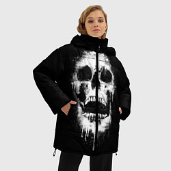 Куртка зимняя женская Evil Skull, цвет: 3D-светло-серый — фото 2