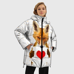 Куртка зимняя женская Влюбленная лиса, цвет: 3D-светло-серый — фото 2