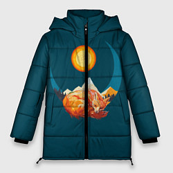 Куртка зимняя женская Лиса под солнцем, цвет: 3D-черный